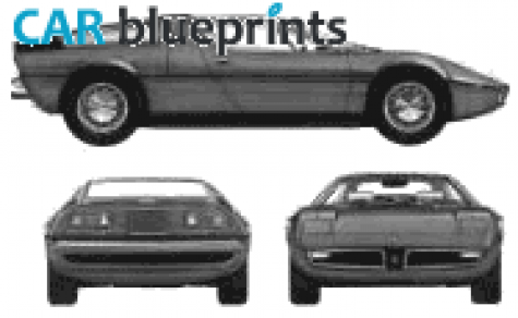 1971 Maserati Bora Coupe blueprint