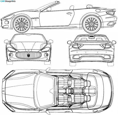 2010 Maserati GranCabrio 4.7 V8 Cabriolet blueprint