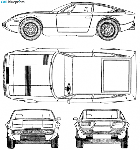 1975 Maserati Khamsim Coupe blueprint