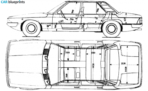 Maserati Quattriporte Sedan blueprint