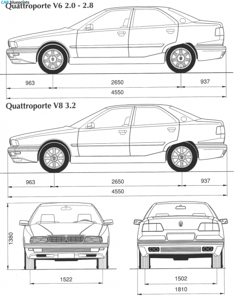 1985 Maserati Quattriporte Coupe blueprint