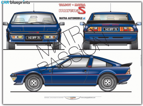 1980 Matra Murena S Hatchback blueprint