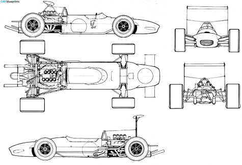 1968 Matra MS10 F1 GP OW blueprint