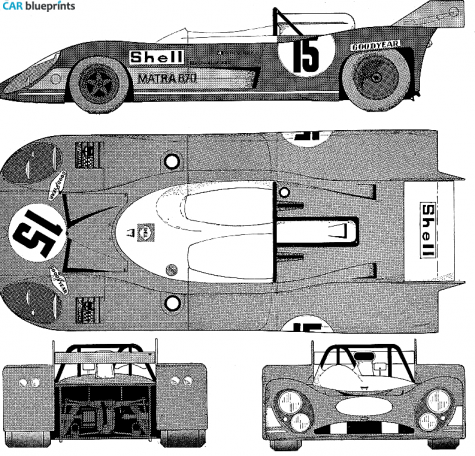 1973 Matra MS670 Le Mans OW blueprint