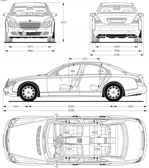 2007 Maybach 57 Sedan blueprint