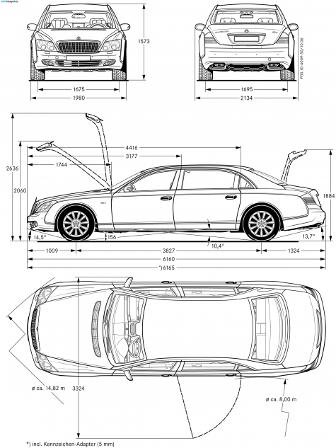 2007 Maybach 62 S Limousine blueprint