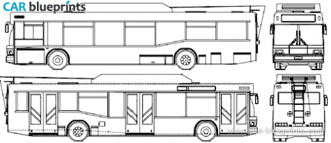 2007 MAZ 103T Bus blueprint