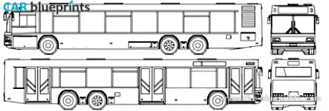 2007 MAZ 107 Bus blueprint