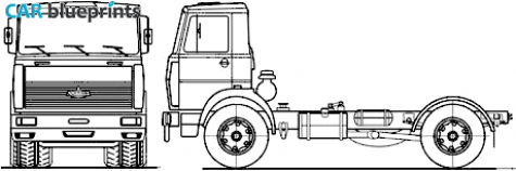 2007 MAZ 533702-240 4x2 Truck blueprint