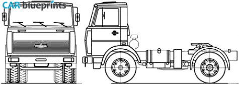 2007 MAZ 543302-222 4x2 Truck blueprint