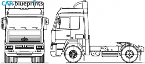 2007 MAZ 544008-060-020 4x2 Truck blueprint