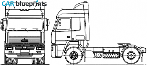 2007 MAZ 544069-320-020 4x2 Truck blueprint
