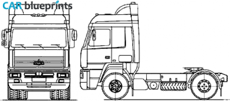 2007 MAZ 544069-320-021 4x2 Truck blueprint