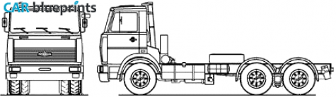 2007 MAZ 630303-245 6x4 Truck blueprint