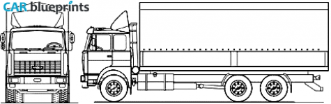 2007 MAZ 630305-221 6x6 Truck blueprint