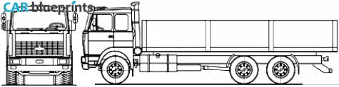 2007 MAZ 630308-220 6x6 Truck blueprint