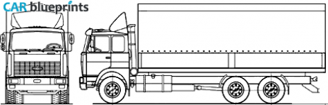 2007 MAZ 630308-224 6x6 Truck blueprint