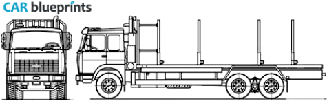 2007 MAZ 630308-226 6x4 Truck blueprint