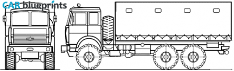2007 MAZ 631705-220 6x6 Truck blueprint