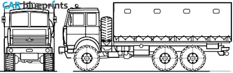 2007 MAZ 631708-220 6x6 Truck blueprint