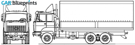 2007 MAZ 631708-230 6x6 Truck blueprint