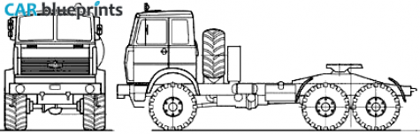 2007 MAZ 642205-222 6x6 Truck blueprint