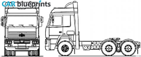 2007 MAZ 643008-060-020 6x4 Truck blueprint