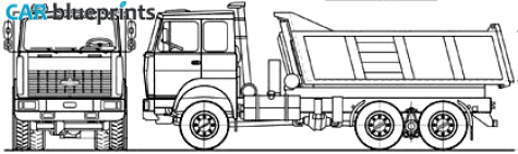 2007 MAZ 651705-231 6x6 Truck blueprint