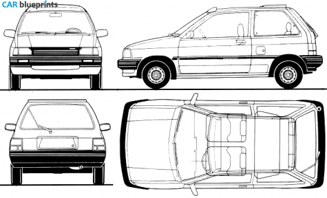 1988 Mazda 121 3-door Hatchback blueprint