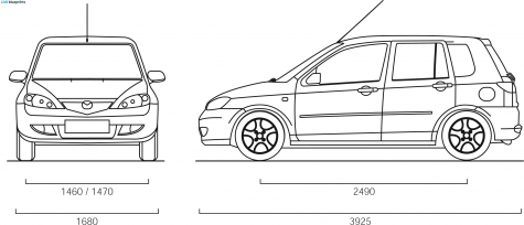 2007 Mazda 2 Hatchback blueprint