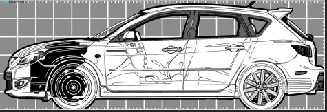 2006 Mazda 3 Hatchback blueprint