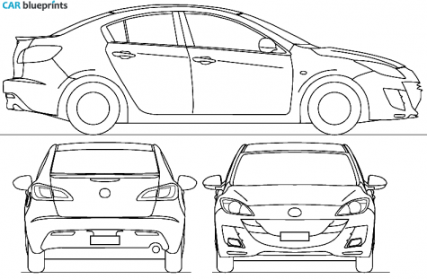 2009 Mazda 3 S2 4-door Sedan blueprint