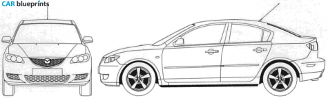 2004 Mazda 3 Sedan blueprint