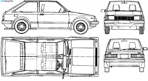 1987 Mazda 323 Familia Hatchback blueprint