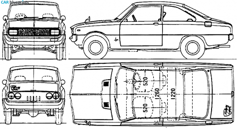 1968 Mazda 323 Familia Rotary Coupe blueprint