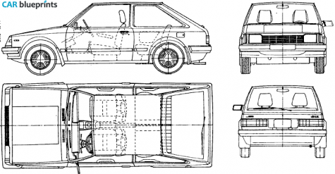 1987 Mazda 323 GT turbo Hatchback blueprint
