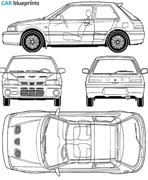 1989 Mazda 323 GTR VII Hatchback blueprint