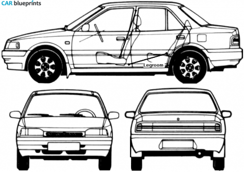 1995 Mazda 323 Protege Sedan blueprint