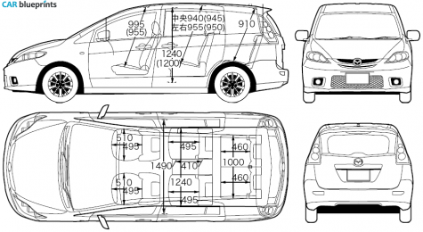 2006 Mazda 5 Premacy Wagon blueprint