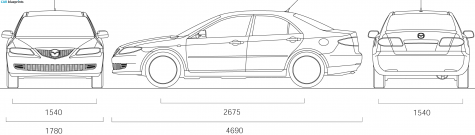 2007 Mazda 6 Sedan blueprint