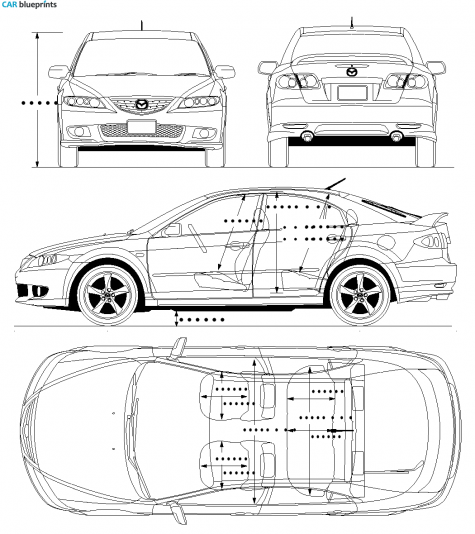 2004 Mazda 6 Sport Sedan blueprint