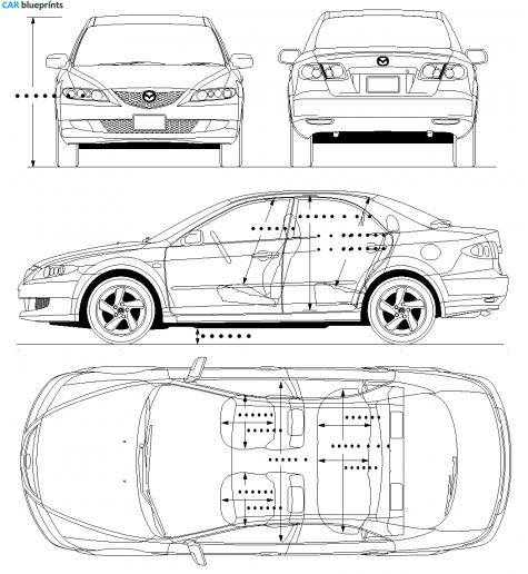 2003 Mazda 6 Sedan blueprint