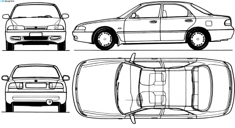 1991 Mazda 626 Sedan blueprint