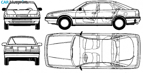 Mazda 626 5 door Wagon blueprint