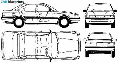 1988 Mazda 626 Mk III Sedan blueprint