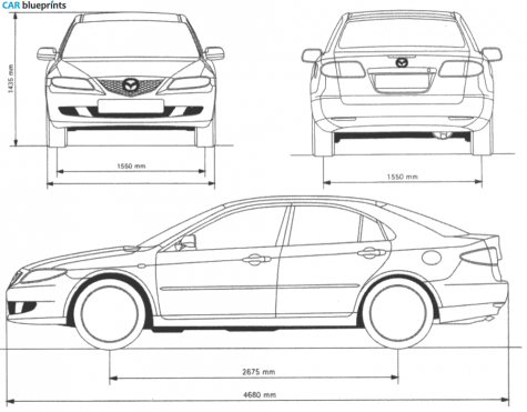 2003 Mazda 626 Sedan blueprint