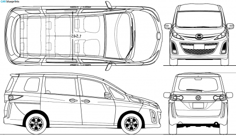 2008 Mazda Biante Minivan blueprint