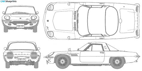 Mazda Cosmo l10 b Coupe blueprint