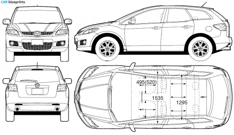 2007 Mazda CX7 SUV blueprint