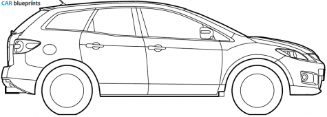 2008 Mazda CX7 SUV blueprint